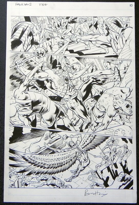 Hawkman 2 p.10 par Bryan Hitch - Planche originale