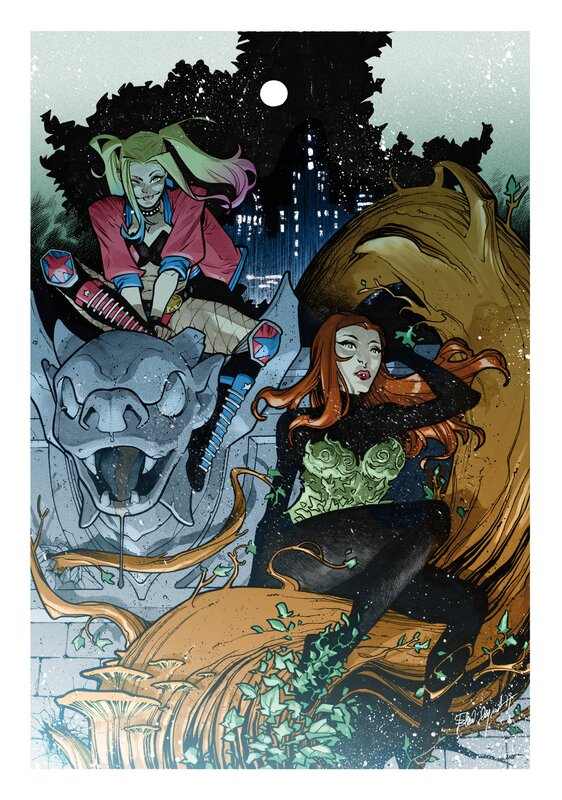 Elena Casagrande Harley Quinn and Poison Ivy - Original Illustration
