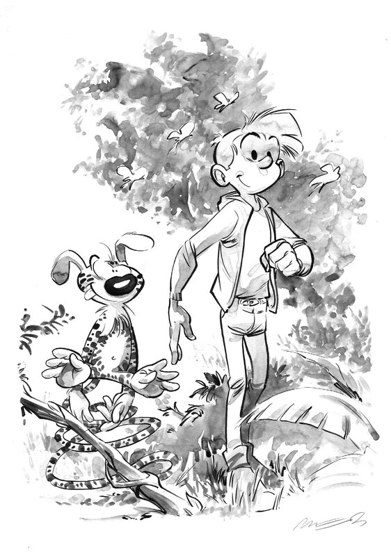 En vente - Jose-Luis Munuera Spirou - Illustration originale
