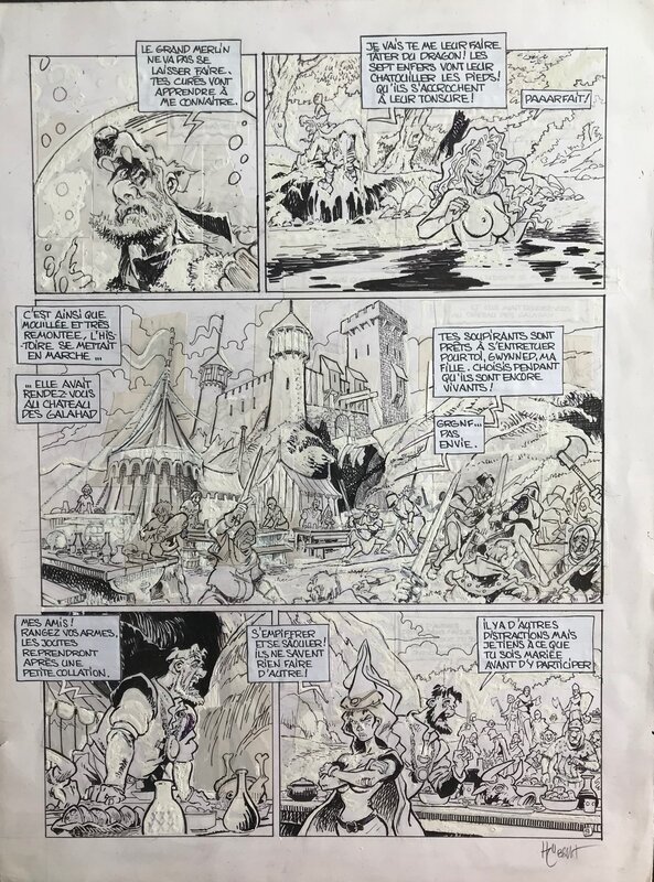 Eric Hübsch, Le chant d'Excalibur t 1 le réveil de Merlin pl 9 - Planche originale