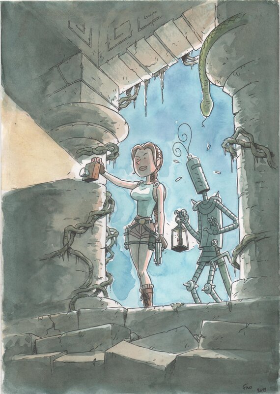 Frodo De Decker, Tomb Raider / Lara Croft - Original art