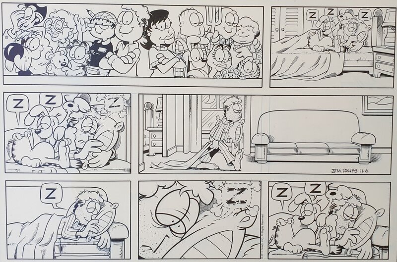 Jim Davis, Garfield - dessin  06/11/11 - Planche originale