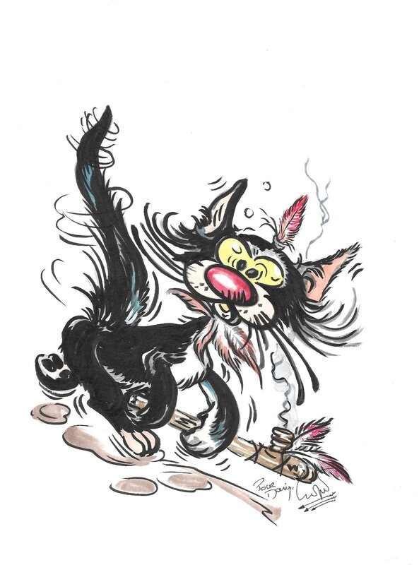Junky Cat by Ingrid De Vuyst - Original Illustration