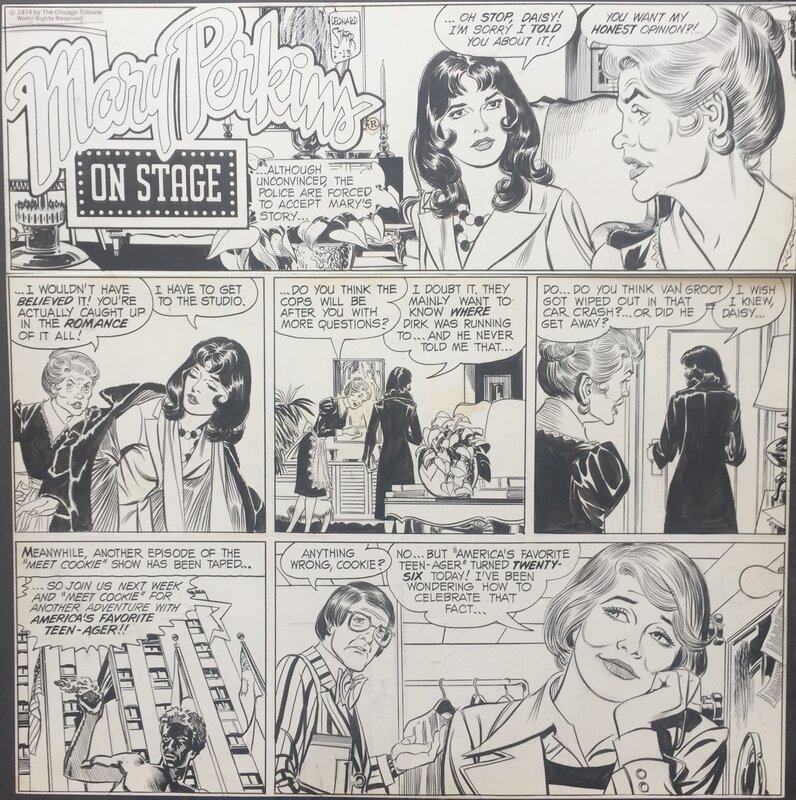 Leonard Starr, Mary Perkins on stage - Comic Strip