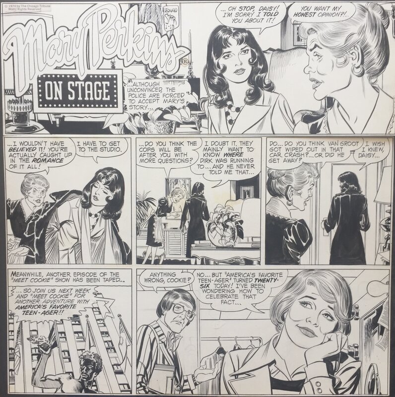 Leonard Starr, Mary Perkins on stage - Planche originale