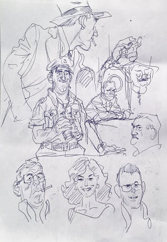 Denis Bodart - croquis de personnages - Œuvre originale