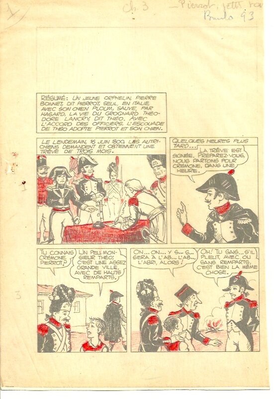 Nicola Del Principe, Pierrot petit tambour - Planche originale