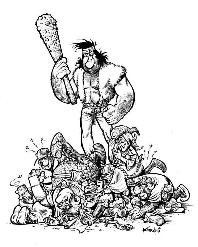 Slawomir Kiełbus, Janusz Christa, Bonebreaker the Barbarian ;-)  vel Łamignat Barbarzyńca - Original Illustration