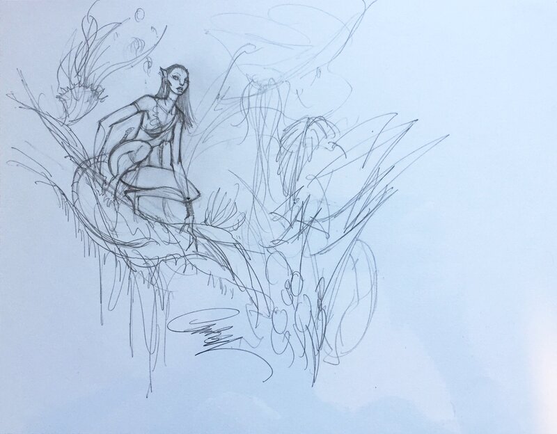 Dessin original AVATAR par J Scott Campbell - Œuvre originale