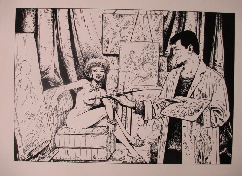 Bob Morane - Illustration de Coria pour images captives - Original Illustration