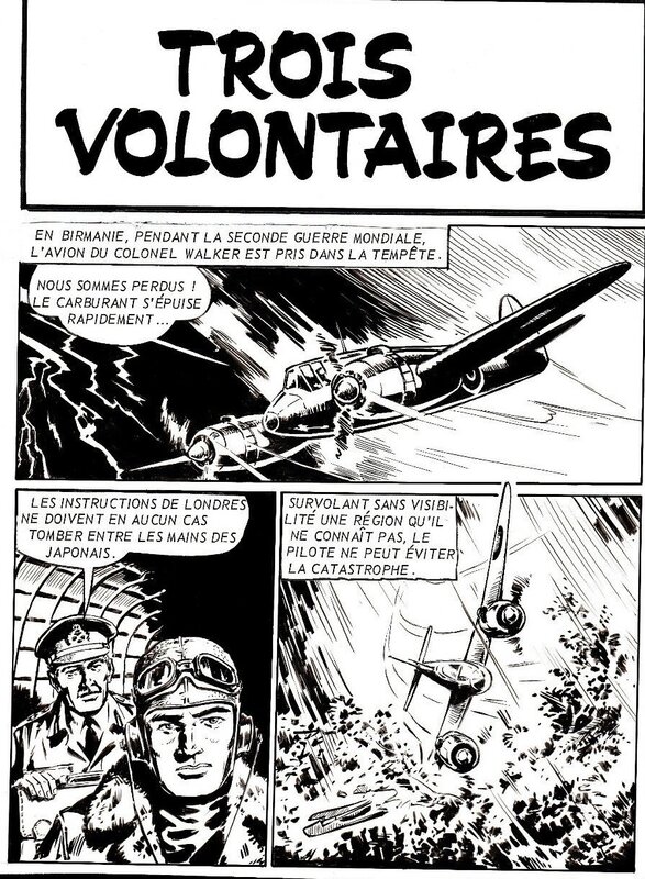 Marvallin, Planche de Trois volontaires, histoire publiée en 1969 dans le numéro 8 du magazine 