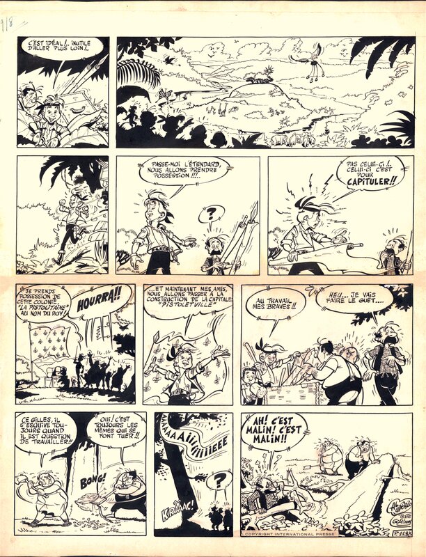 Jehan Pistolet par Albert Uderzo - Planche originale