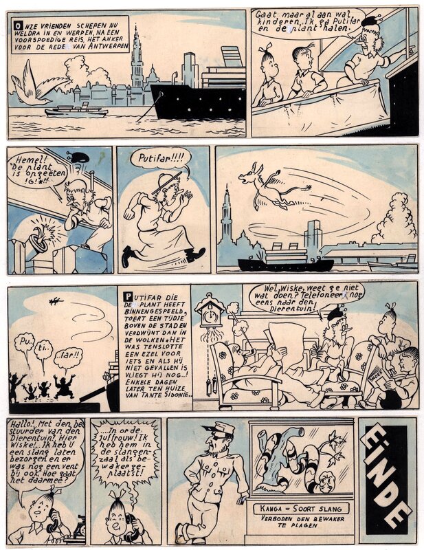 Willy Vandersteen, Bob et Bobette / Suske en Wiske V2 - De Vliegende Aap - Planche originale