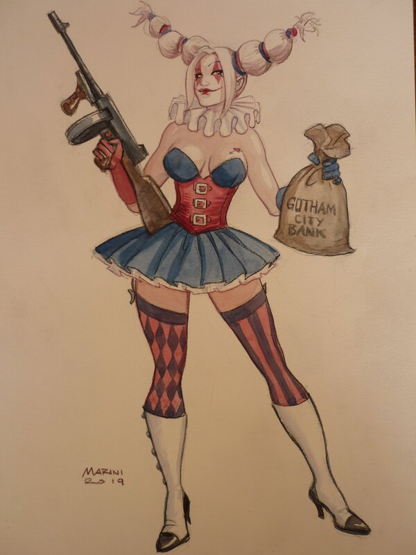 Enrico Marini, Harley QUINN braquage - Illustration originale