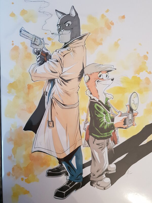 Hommage a blacksad par jerome alquié A3 - Original Illustration