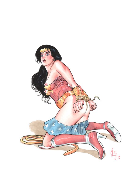 En vente - Wonderwoman 5 par Olaf Boccère - Illustration originale