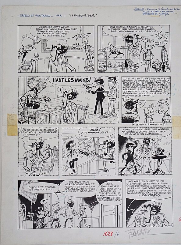 Jean-Claude Fournier, Spirou et Fantasio, Le faiseur d'or, page 11A, 11B - Planche originale