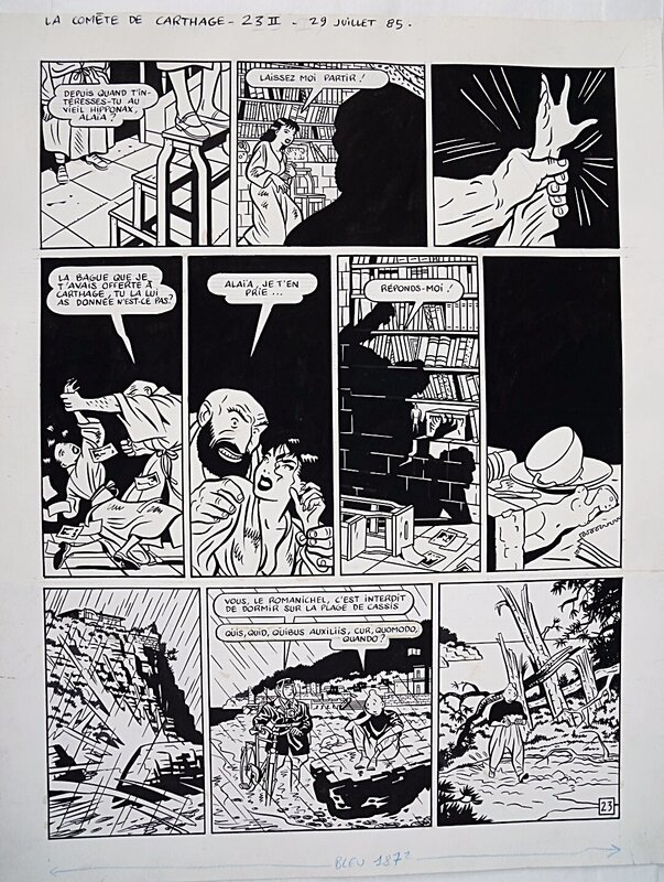 Yves Chaland, Freddy Lombard, p 23, La Comète de Carthage -avec Yann (scénario)-Humanoïdes Associés, 1986 - Comic Strip