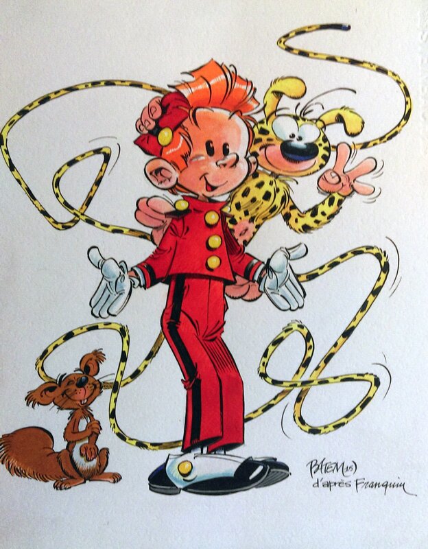 Spirou and friends by Batem - Original Illustration