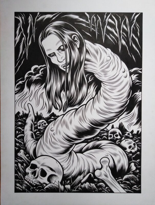 Marilyn Manson par Charles Burns - Illustration originale