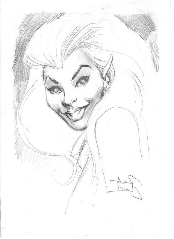 Meggan par Alan Davis - Dédicace