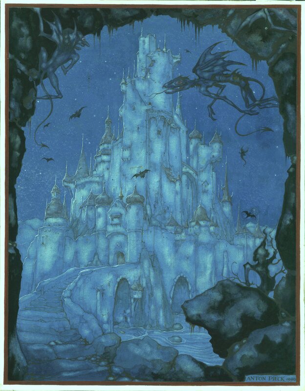 Anton Pieck, Fairy tales of Grimm - The Ghost Castle - Original Illustration