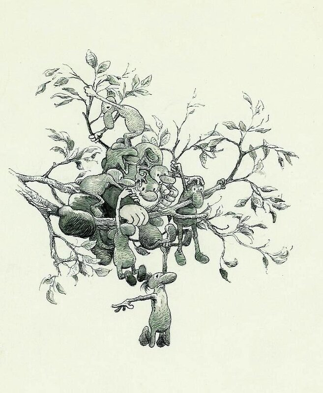 Jean Dulieu, Paulus de Boskabouter - Paulus en de Insecten - Original Illustration