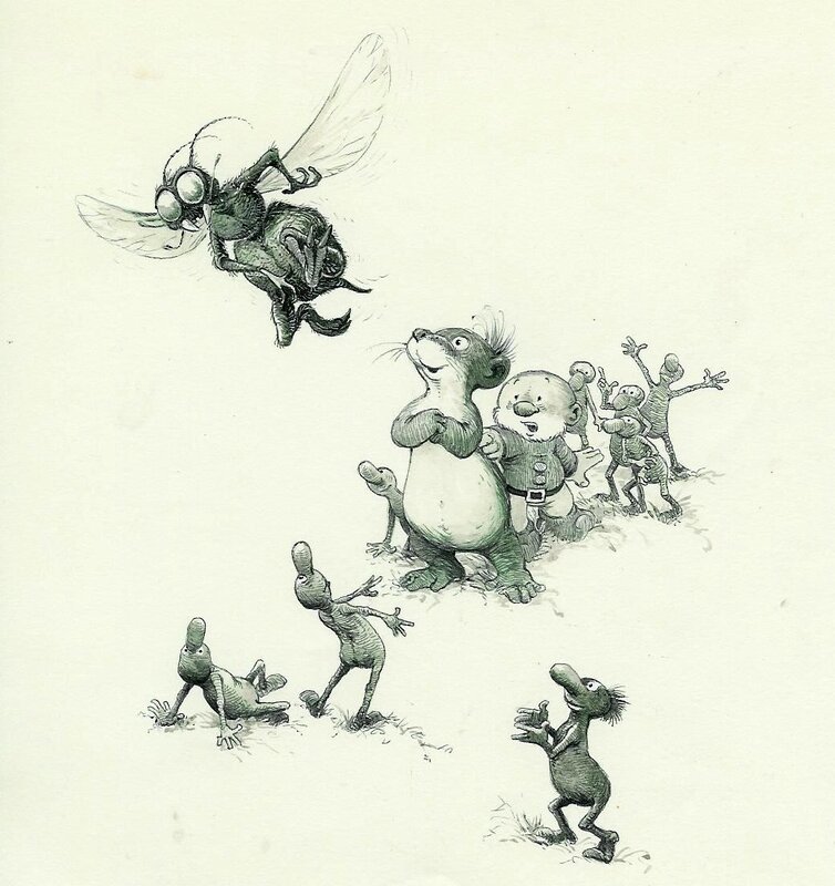 Jean Dulieu, Paulus de Boskabouter - Paulus en de Insecten - Illustration originale