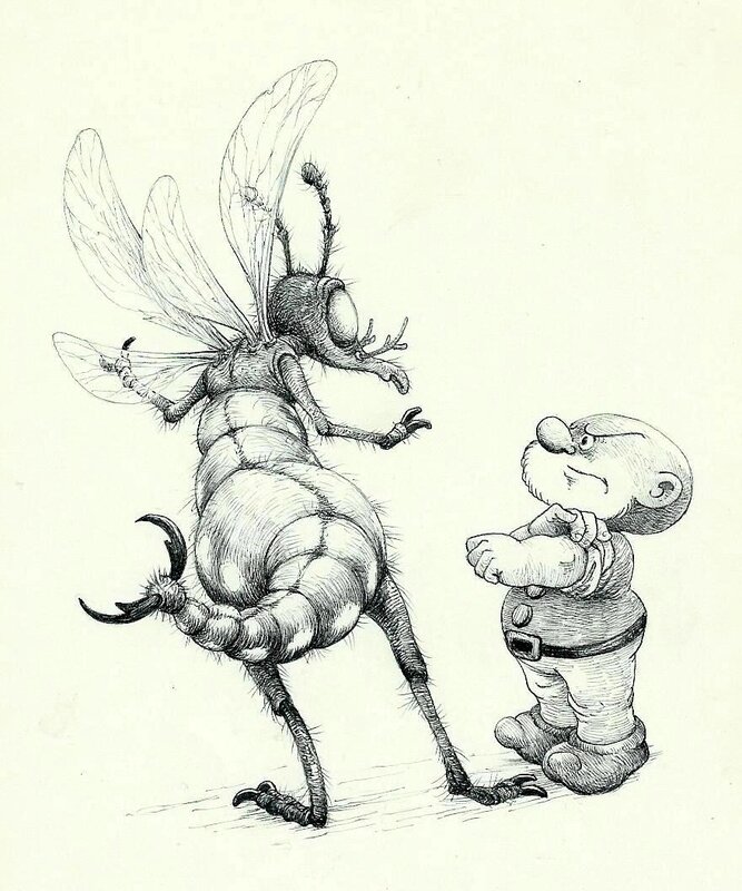 Jean Dulieu, Paulus de Boskabouter - Paulus en de Insecten - Original Illustration