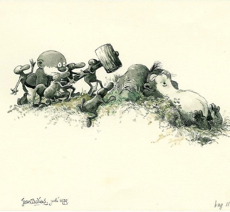 Jean Dulieu, Paulus de Boskabouter - Paulus en de Insecten - Original Illustration