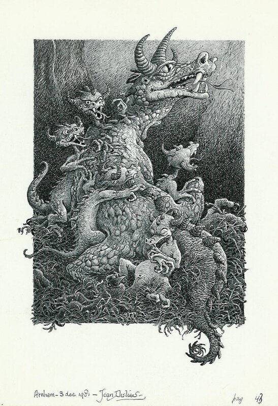Jean Dulieu, Paulus de Boskabouter - Paulus en het Draakje - Original Illustration