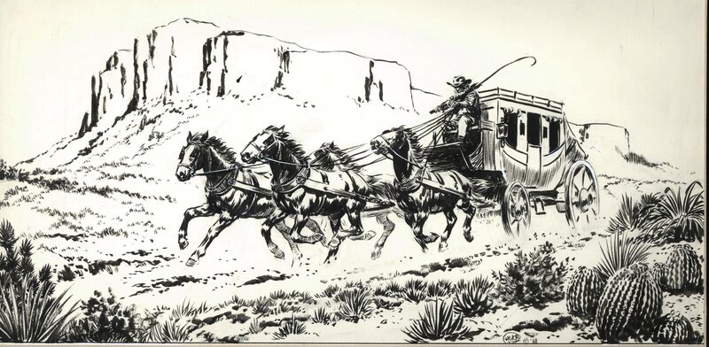 Western par Hans Kresse - Illustration originale