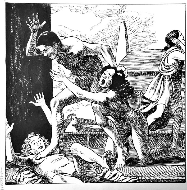 Peeters, hommage au Massacre des Innocents de Nicolas Poussin - Original Illustration