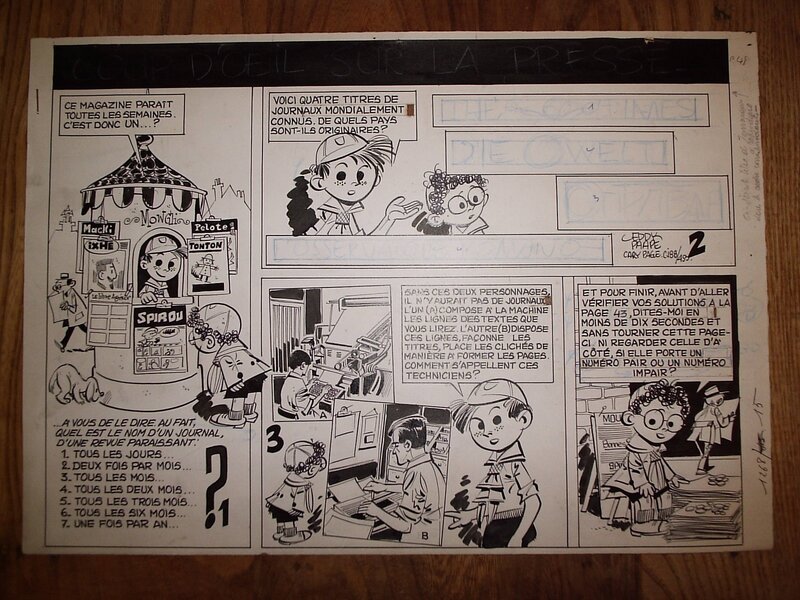 Eddy Paape, Geai et Mowgly, « Les Journaux », 1962. - Comic Strip