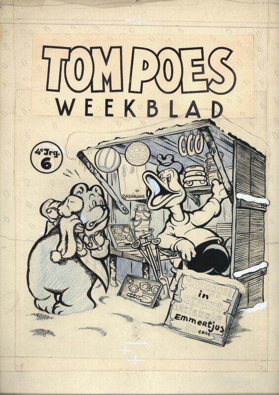 Marten Toonder, Tom Poes Weekblad - 4e jaargang - cover - Couverture originale