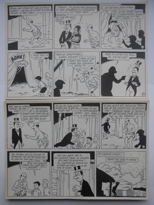 Oncle Zigomar par Bob De Moor - Planche originale