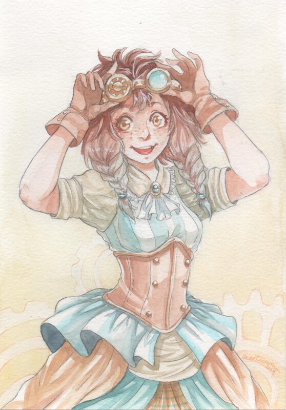 Steampunk girl par Marlon Teunissen - Illustration originale