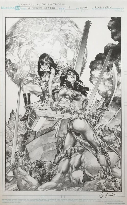 Jay Anacleto, Couverture Dejah Thoris et Vampirella 1A - Couverture originale