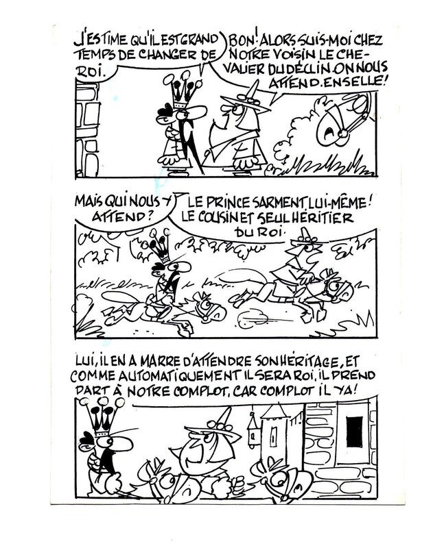 Noël Bissot, Le Baron, « Le Complot des Barons », 1966. - Planche originale