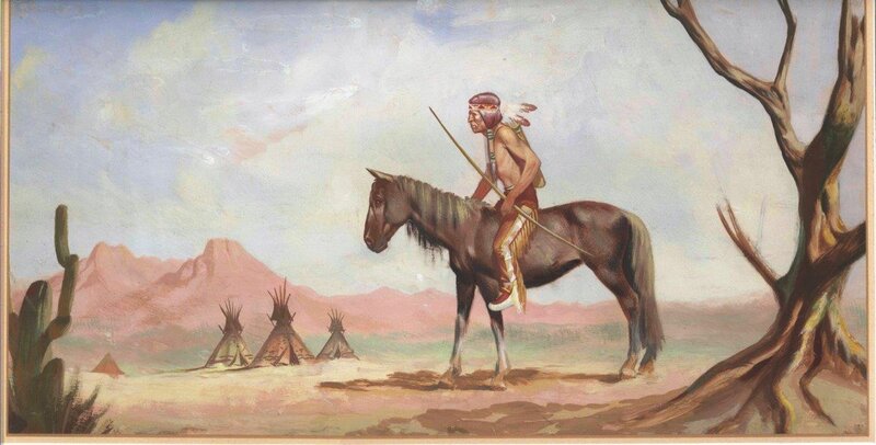 Hans Kresse, Big Indian illustration, probably a coverproject ( not used) - Couverture originale