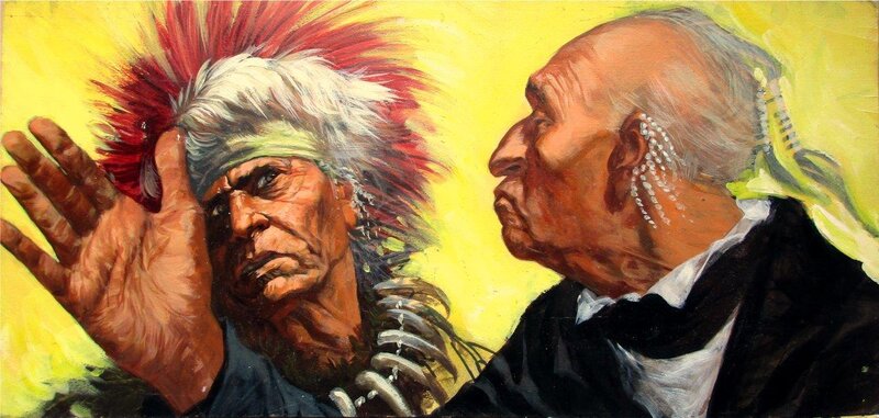 Hans Kresse, Illustration 'Indianen en hun Oorlogen' for PEP - Illustration originale