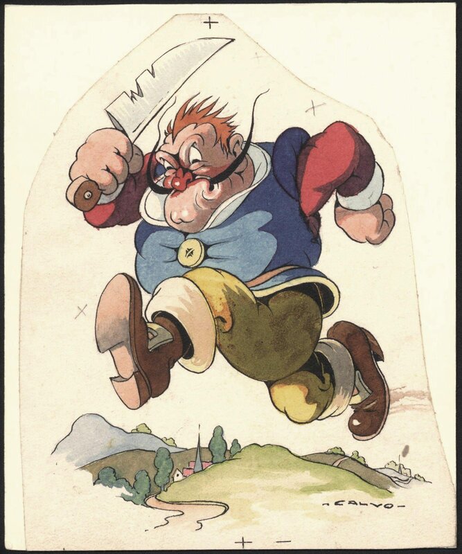Edmond-François Calvo, Le Petit Poucet planche 13 - Original Illustration