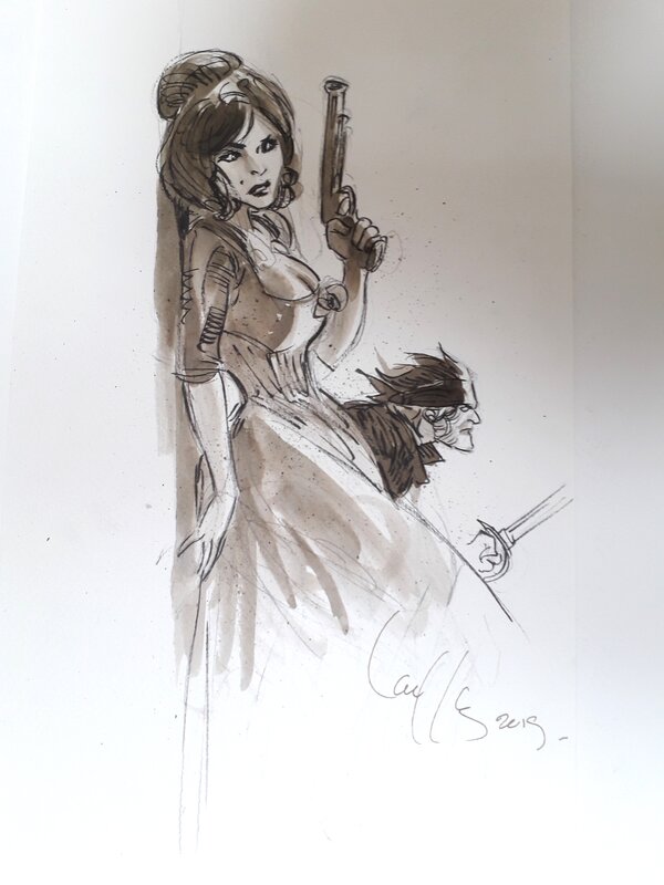 Lady Vivian Hasting by Mathieu Lauffray - Original Illustration