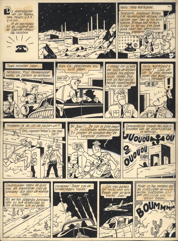 Bob De Moor, Johan et Stephane / Snoe en Snolleke - l'Espion Jaune / De Gele Spion - Planche 1 - Planche originale