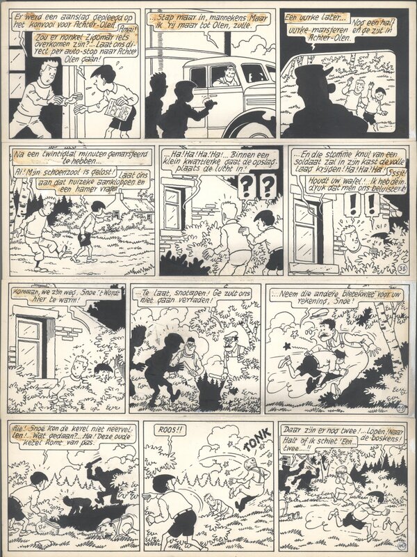 Bob De Moor, Johan et Stephane / Snoe en Snolleke - l'Espion Jaune / De Gele Spion - Planche 10 - Planche originale