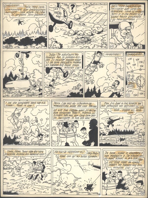 Bob De Moor, Johan et Stephane / Snoe en Snolleke - l'Espion Jaune / De Gele Spion - Planche 12 - Planche originale