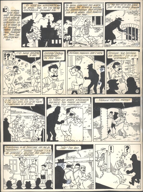 Bob De Moor, Johan et Stephane / Snoe en Snolleke - l'Espion Jaune / De Gele Spion - planche 14 - Planche originale