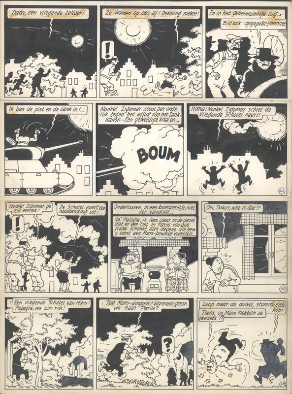 Bob De Moor, Johan et Stephane / Snoe en Snolleke - l'Espion Jaune / De Gele Spion - planche 16 - Planche originale