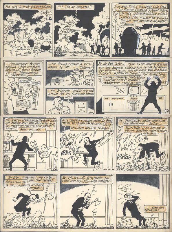 Bob De Moor, Johan et Stephane / Snoe en Snolleke - l'Espion Jaune / De Gele Spion - planche 17 - Comic Strip