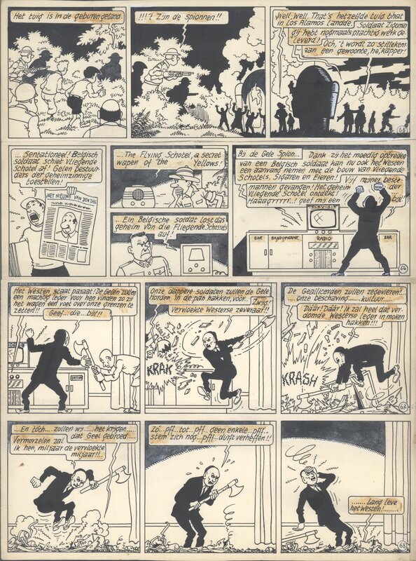 Bob De Moor, Johan et Stephane / Snoe en Snolleke - l'Espion Jaune / De Gele Spion - planche 17 - Planche originale